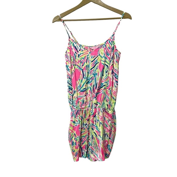 Lilly Pulitzer Deanna Romper in Palm Reader Size XS Preppy Resortwear Travel - Picture 2 of 7